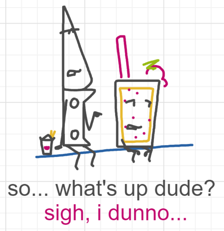 A panel from What's The Point, episode five of the Board Boards object show by Furretwalk/WalkingFurret.